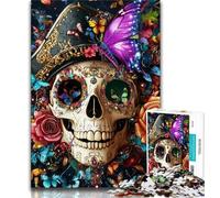 Jigsaw Puzzles for Adults 1000 Butterfly Skull 1000 Pieces for Adults,Learning Educational Toys Family Games Gifts for Friends And Family (size 75x50cm)