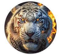 Jigsaw Puzzles for Adults 1000 Captive Fire Tigers Difficult Puzzles for Adults Artwork Decor Intelligence Toy for Family Indoor Games 67.5x67.5cm