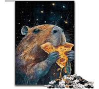 Jigsaw Puzzles for Adults 1000 Capybara Eats Pizza, Suitable for Ages 14 And Up Home Decor Deal As Gifts for The Whole Family (Size 26x38cm)