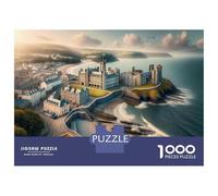 Jigsaw Puzzles for Adults 1000 Castle by The Sea Jigsaws for Adults Relaxing Games Stress Reliever Challenging To Complete 38x26cm/1000pcs