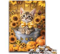 Jigsaw Puzzles for Adults 1000 Cat Among Sunflowers Educational Family Game Deal As Gifts for The Whole Family for And Age 14 Years Up 50x75cm