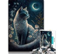 Jigsaw Puzzles for Adults 1000 Cat And Flower Neon 1000 Pieces for Adults,Challenging Family Activity Games DIY Toy for Home Wall Decor Gifts 38x26cm
