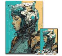 Jigsaw Puzzles for Adults 1000 Cat Eared Astronaut Woman Impossible Jigsaw Puzzles for Adults DIY Home Decor Gift Brain Teaser Game 1000 PCS(38x26cm)