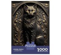 Jigsaw Puzzles for Adults 1000 Cat Gold Relief Deco Puzzles for Adults DIY Toys Pattern Assembly Gifts for Friends And Family 52x38cm/1000pcs