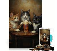 Jigsaw Puzzles for Adults 1000 Cats at The Bar - Premium Cut Play Creative Game Toy Idle Fun Time Christmas Art Display (50x75cm)
