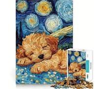 Jigsaw Puzzles for Adults 1000 Cavoodle Puppy Sleeping Exact Edge Art Focus Building Toy Cozy Time Game Christmas Wall Art (50x75cm)
