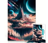 Jigsaw Puzzles for Adults 1000 Celestial Castle Realms Premium Cut Play Creative Game Toy Idle Fun Time Christmas Art Display (50x75cm)