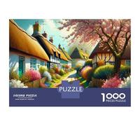 Jigsaw Puzzles for Adults 1000 Charming Village with Thatched Roofs Jigsaws for Adults Relaxing Games Stress Reliever Challenging To Complete 38x26cm/1000pcs