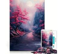 Jigsaw Puzzles for Adults 1000 Cherry Blossom Rivers Premium Cut Play Creative Game Toy Idle Fun Time Christmas Art Display (50x75cm)