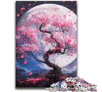 Jigsaw Puzzles for Adults 1000 Cherry Blossom Trees Under The Moon Educational Games Home Decoration Educational Game for Birthday, Chrismas 50x75cm