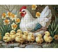 Jigsaw Puzzles for Adults 1000 chicken cute, Challenging Difficult Puzzle Wooden, 1000 Piece Jigsaw Puzzles for Adults Educational Game Decompression, Large Size Wall Art 29.5 x 19.7 inches w0-332