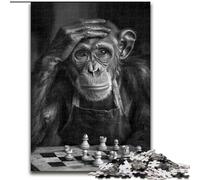 Jigsaw Puzzles for Adults 1000 Chimpanzees Playing Chess, for And from 14 Years And over Educational Learning Toys Family Games Birthday Present (Size 50x75cm)