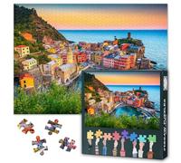 Jigsaw Puzzles for Adults 1000 Cinque Terre Italy, Difficult Challenging Puzzles for Adults Cityscape Art, Family Educational Game & Unique Living Room Decor Gift (27.5"x19.7")