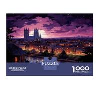 Jigsaw Puzzles for Adults 1000 Cityscape at Twilight A Serene Urban Scene Jigsaws for Adults Relaxing Games Stress Reliever Challenging To Complete 38x26cm/1000pcs