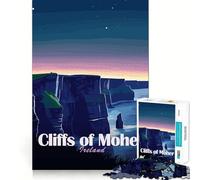 Jigsaw Puzzles for Adults 1000 Cliffs of Moher, Ireland at Night Premium Edge Art Cognitive Skill Toy Casual Play Game Birthday Fun Play (50x75cm)