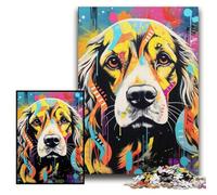 Jigsaw Puzzles for Adults 1000 Cocker Spaniel Graffiti Challenging Puzzles 26x38 cm Educational Toy for Teenagers, Home Office Decor