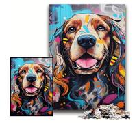Jigsaw Puzzles for Adults 1000 Cocker Spaniel Graffiti Challenging Puzzles 50x75 cm Educational Toy for Teenagers, Home Office Decor