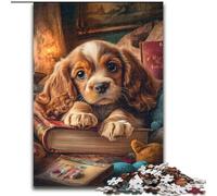 Jigsaw Puzzles for Adults 1000 Cocker Spaniel Reading, for Age 14 Years And over Home Decor As A Gift for The Whole Family And Friends (Size 26x38cm)