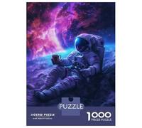 Jigsaw Puzzles for Adults 1000 Coffee Astronaut in Space Adult Jigsaw Puzzle Toy Wall Decor Difficult Challenge Educational Challenge 38x26cm/1000pcs