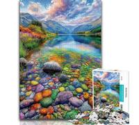 Jigsaw Puzzles for Adults 1000 Colored Pebbles Adult Puzzles,Toys Educational Games Stress Relieving Unique Birthday And Gifts 38x26cm