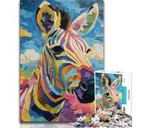 Jigsaw Puzzles for Adults 1000 Colored Zebra Teenager Puzzles,family Fun Games Is Ideal As A Gift for The Whole Family (size 75x50cm)