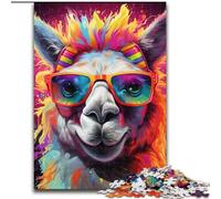 Jigsaw Puzzles for Adults 1000 Colorful Alpacas cardboard Puzzles size 26x38cm for Mother'S Day, Birthdays, Christmas