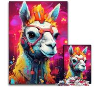 Jigsaw Puzzles for Adults 1000 Colorful Alpacas Jigsaw Puzzles for Adults Perfect for Family Gatherings, Birthdays, Holidays 26X38CM/10.23x14.96inch