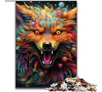 Jigsaw Puzzles for Adults 1000 Colorful Art Fox Puzzles for Adults size 50x75cm Ideal for Lover, Perfect Christmas, New Year, Valentine's Gift