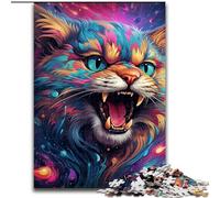 Jigsaw Puzzles for Adults 1000 Colorful Art Psychedelic Cat Difficult Puzzles for Adults Perfect for Teenager & Families, Ideal (Size 50x75 cm)