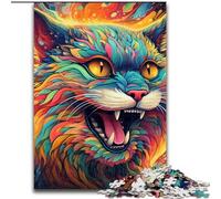 Jigsaw Puzzles for Adults 1000 Colorful Art Psychedelic Cat JigsawPuzzle 1000 Pieces for Adults for Teenagers Challenging Toy Games size : 50x75cm