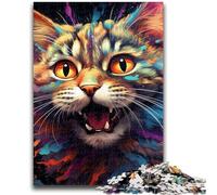 Jigsaw Puzzles for Adults 1000 Colorful Art Psychedelic Cat Puzzles for Teenagers,Challenging Game Toys Wall Decoration Unique Birthday And Xmas Gifts (26x38cm)