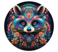 Jigsaw Puzzles for Adults 1000 Colorful Art Raccoon Difficult Puzzles for Adults Artwork Decor Intelligence Toy for Family Indoor Games 67.5x67.5cm