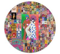 Jigsaw Puzzles for Adults 1000 Colorful Art Round Paper Jigsaw Puzzles Colorful Home Decor & Interactive Family Game, (67.5x67.5cm)