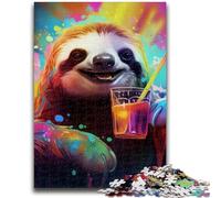 Jigsaw Puzzles for Adults 1000 Colorful Art Sloth Teenager Puzzles,Challenging Game for Is Ideal As A Gift for The Whole Family (50x75cm)