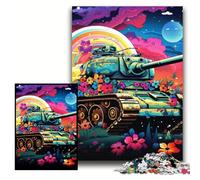 Jigsaw Puzzles for Adults 1000 Colorful Art Tank Wooden Jigsaw Puzzles 50x75 cm Perfect for Christmas, Halloween, Easter, New Year