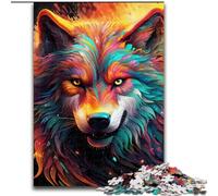 Jigsaw Puzzles for Adults 1000 Colorful Art Wolf 1000 Piece Jigsaw Puzzles for Adults Challenging & Entertaining, Family Activity size : 50x75cm
