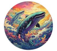 Jigsaw Puzzles for Adults 1000 Colorful Blue Whale 1000 Piece Jigsaw Develops Hand-Eye Coordination Skills,Perfect for Birthday Gifts (67.5x67.5cm)