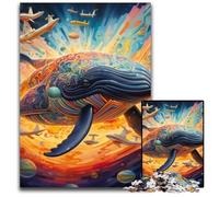 Jigsaw Puzzles for Adults 1000 Colorful Blue Whale Jigsaw Puzzles for Birthdays, Holidays, Best for Christmas 26X38CM/10.23x14.96inch