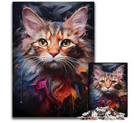 Jigsaw Puzzles for Adults 1000 Colorful Cute Cat Wooden Puzzles Perfect for Family Fun on Christmas Thanksgiving BirthdaysEaster 1000 PCS(75x50cm)