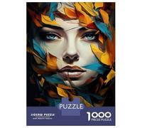 Jigsaw Puzzles for Adults 1000 Colorful Feathered Woman Art Print Jigsaw for Adults Relaxing Games Pattern Assembly Gifts for Friends And Family 38x26cm/1000pcs