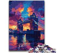 Jigsaw Puzzles for Adults 1000 Colorful London Tower Bridge Adult Jigsaw,for Educational Game Challenge Toy Birthday Present, Gifts, Wall Art (38x26cm)