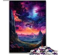 Jigsaw Puzzles for Adults 1000 Colorful Planet in The Space Made of Wood, for Teenagers Age Group 14+, Home Decor 50x75cm DIY Art Decor