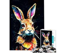 Jigsaw Puzzles for Adults 1000 Colorful Rabbit Portrait Impossible Game Toys Educational Games Gifts For Birthdays Family Activities (Size 38x26cm)