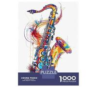 Jigsaw Puzzles for Adults 1000 Colorful Saxophone Art Print Jigsaw for Adults Relaxing Games Presents for Women Challenging To Complete 70x50cm/1000pcs