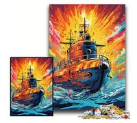 Jigsaw Puzzles for Adults 1000 Colorful Submarine Wooden Puzzles 50x75 cm for Teenagers & Family Fun - DIY Brain Teaser Game Gift
