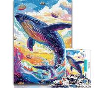 Jigsaw Puzzles for Adults 1000 Colorful Whale,Help The Brain Exercise Addictive Toys to Cultivate Patience Artists Collection,Fine Art (38x26cm)