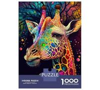 Jigsaw Puzzles for Adults 1000 Colourful Giraffe Adult Jigsaw Puzzle Toy Wall Decor Difficult Challenge Educational Challenge 38x26cm/1000pcs