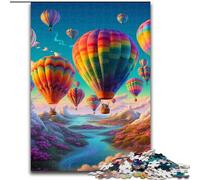 Jigsaw Puzzles for Adults 1000 Colourful Hot Air Balloons Jigsaw Puzzle Made of Wood,Gift for Men And Women, Daily & Special Occasion 1000pcs(50x75cm)