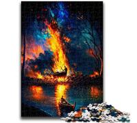 Jigsaw Puzzles for Adults 1000 Colourful Psychedelic Boat Family Game Stress Reliever Difficult Challenge Secret Santa Gifts 50x75cm