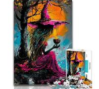Jigsaw Puzzles for Adults 1000 Colourful Witches Puzzles for Adults,for Educational Game Challenge Toy Deal As Gifts for The Whole Family (size 38x26cm)